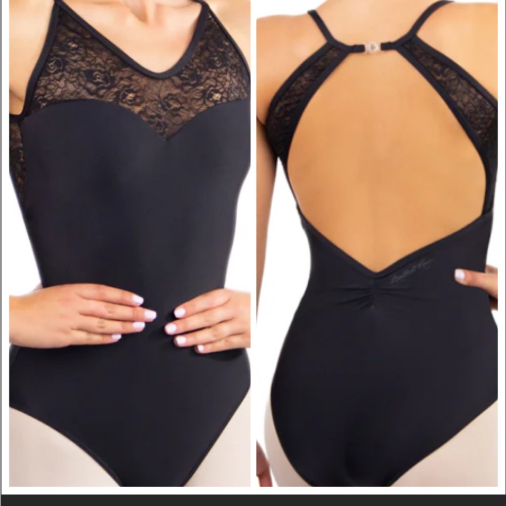Ballet Rosa Black Amari Lace Camisole Ballet Leotard